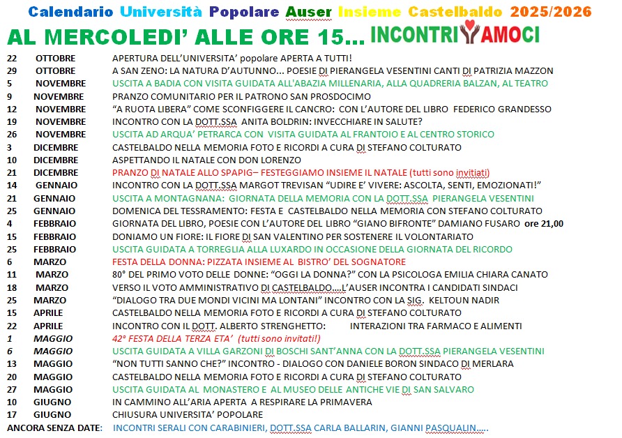 Calendario 2025/2026