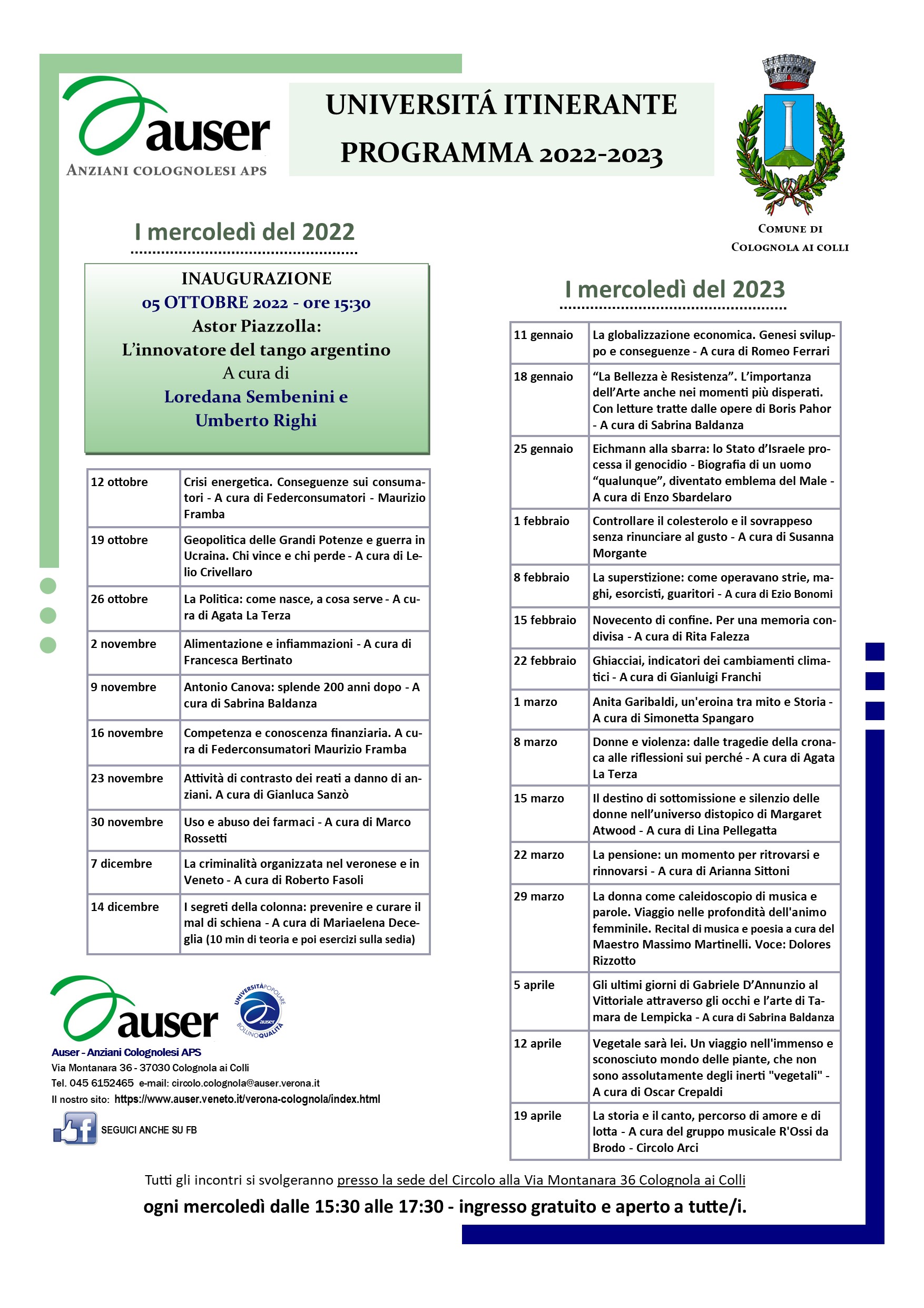 News - AUSER CIRCOLO ANZIANI COLOGNOLESI APS - Auser